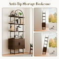 thumbnail image 7 of AHB Solid Wood 5-Tier Ladder Bookshelf with Storage Cabinets– Modern Foldable Display Shelf for Home, Office or Living Room, Space-Saving Wooden Corner Bookcase, 7 of 7