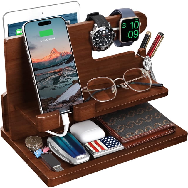 Organizador de mesa de noche Docking Station T Taranto de madera
