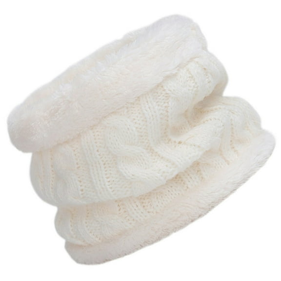 DEEPCRAFF Winter Neck Scarf White Cotton Knitted for Kids Outdoor Activities 1Pack 8.7x5.9x1.2in