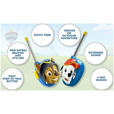 eKids - Paw Patrol Walkie Talkies - Yellow/white/red/blue