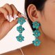 thumbnail image 2 of Pendientes colgantes de pétalos florales mate de crisantemo TUNC, joyería de boda Tropical bohemia elegante, 2 of 4