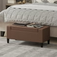 thumbnail image 2 of HOMCOM Banc de Rangement, Banc Ottoman avec Dessus Rabattable, Brun, 2 of 10