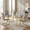 Gold Leg Light gray Chair, variant on Sumdeal Modern 5-Piece Dining Table and Chair Set, 51-inch Glass Dining Table and High-Back PU Leather Dining Chairs, Minimalist Kitchen/Dining Room Furniture Set, Metal Table and Chair Legs