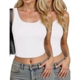 thumbnail image 1 of Crop Tops AURUZA sin mangas con espalda racer, 2 piezas, blanco, M, 1 of 7