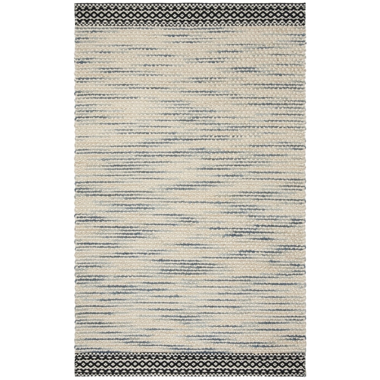 SAFAVIEH Natura Briar Braided Striped Area Rug, Black/Ivory, 6' x 9'