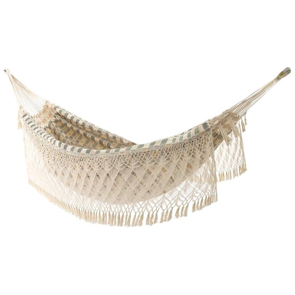 Open Box Vivere Brazilian Cotton Hammock, Outdoor Hanging Daybed, Honey Island