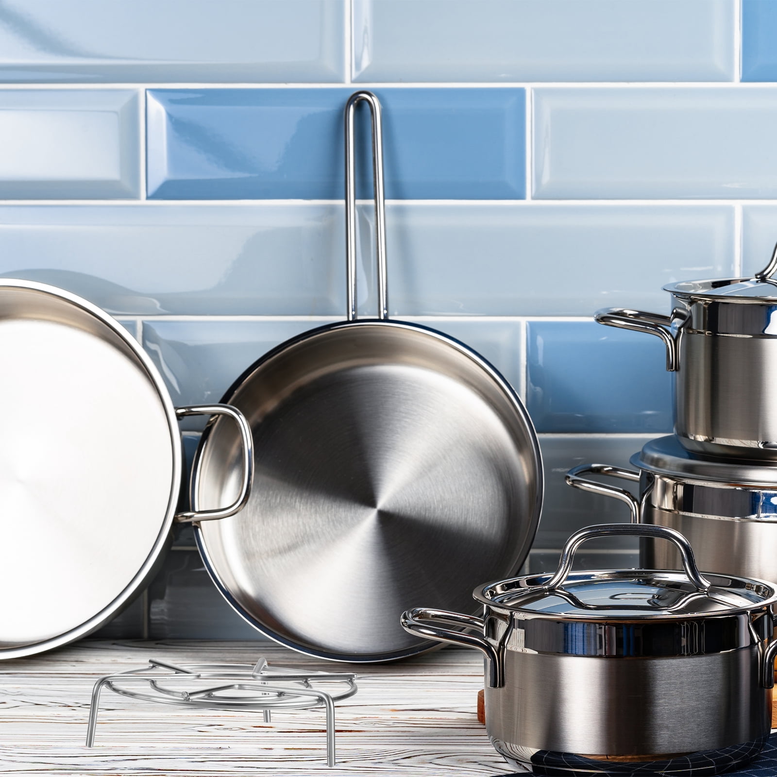 Unique Bargains Stainless Steel Steamer Rack 7.1" Dia for Pots and Pressure Cookers