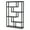 Black, variant on Yardi Yarda 6-Tier Bookshelf, 69" Industrial Etagere Bookcase with Staggered Shelves, Brown