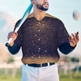 thumbnail image 6 of Balery Gold Black Glitter Baseball Jersey for Men Casual Button Down Shirts Short Sleeve Active Team Sports Uniform-3X-Large, 6 of 9