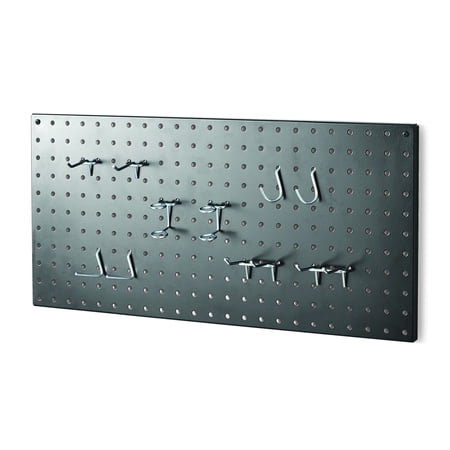 

Hyper Tough 11-Piece 23-Inch Black Steel Pegboard Kit with 10 Accessories