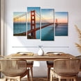 thumbnail image 3 of Elephant Stock Golden Gate Ocean Sunrise Wall Art - Horizontal Multi Panel Canvas - Living Room Wall Decor - Architecture Multi Panel - Teal And Brown Decor - 68" x 42", 3 of 8