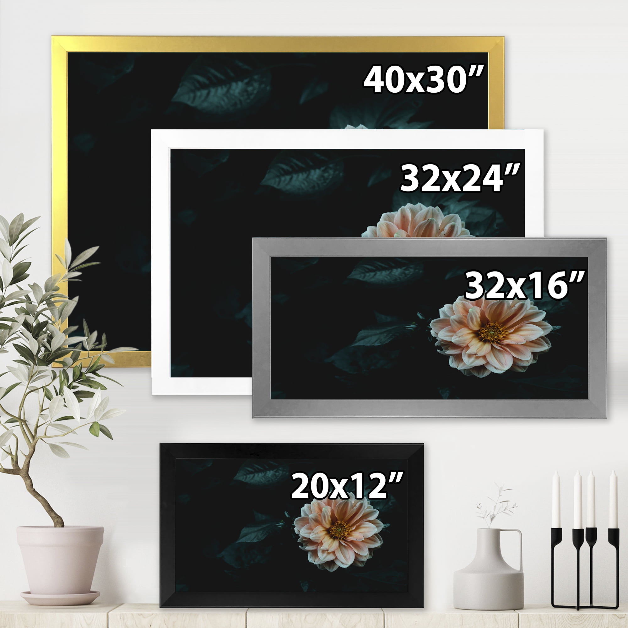 Designart 'Blooming Yellow Flower' Traditional Framed Art Print