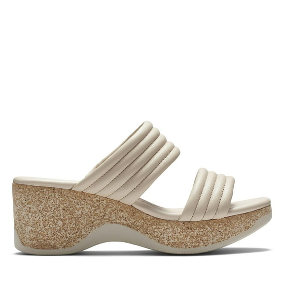 Clarks Collection Women's Chelseah Path Wedge Sandal, Sand Leather, 8.5 Medium US