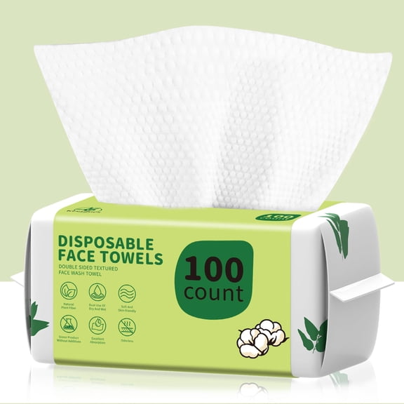 Toallas faciales desechables KeeiZoes biodegradables, 100 unidades