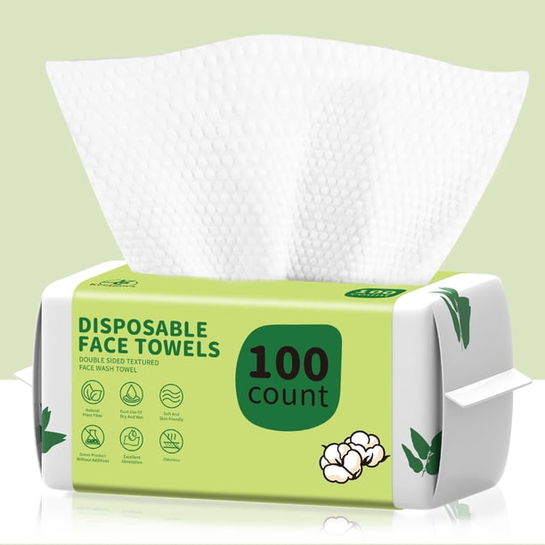 Toallas faciales desechables KeeiZoes biodegradables, 100 unidades