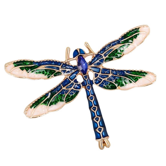 Broche Zulema de Libélula de Diamantes de Imitación Azul