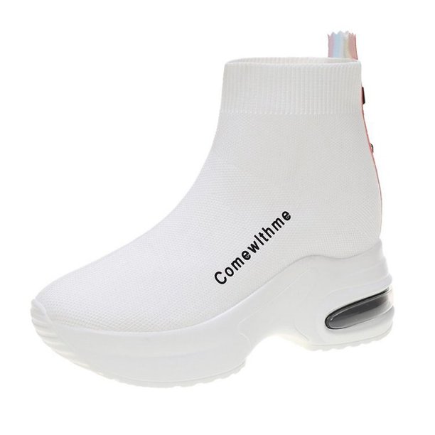 Zapatillas de plataforma para mujer, zapatillas de baloncesto informales transpirables para mujer, zapatillas de tenis con cremallera a la moda 2023, zapatillas altas de otoño 35 Gao Jinjia LED