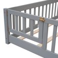 thumbnail image 5 of Miniyam Full Size Toddler Floor Bed with Safety Guardrails, Gray, 5 of 7