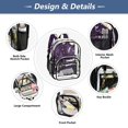 thumbnail image 5 of Large Clear PVC Backpack Heavy Duty See Through Backpack for Adults Work Travel, Butterfly Purple Printed 12L, 5 of 8