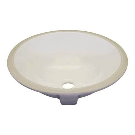 Scoop Oval Under Mount Bathroom Vanity Sink, 15-1/4" x 13-1/2" x 8", Ivory Porcelain