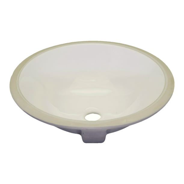 Scoop Oval Undermount Bathroom Vanity Sink 15 1 4 X 13 1 2 X 8 Ivory Porcelain Walmart Com Walmart Com
