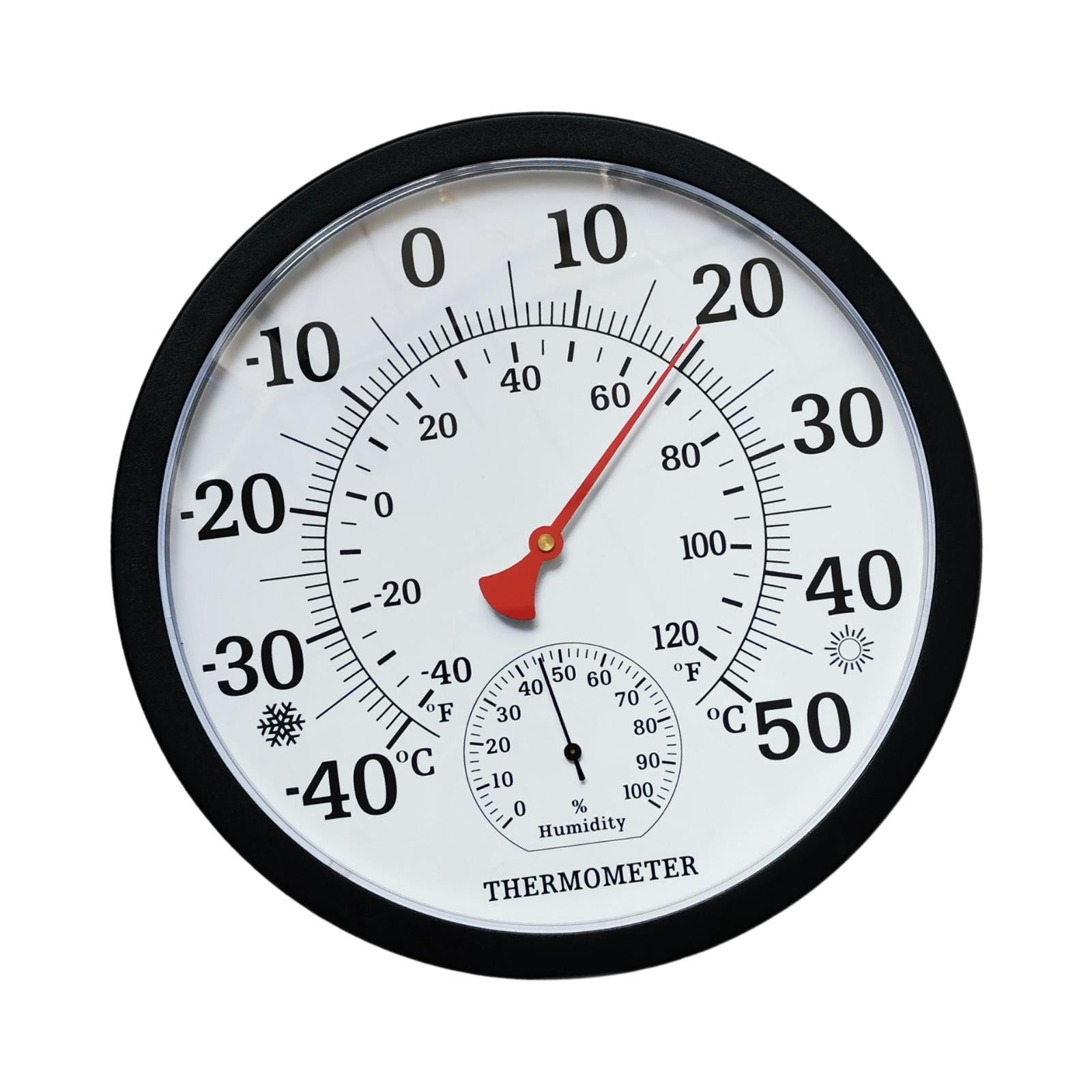 Bothyi Fine Font Temperature Humidity Meter Weather Measuring Device Sturdy Black Casing Hygrometer Thermometer for Home Barn Office