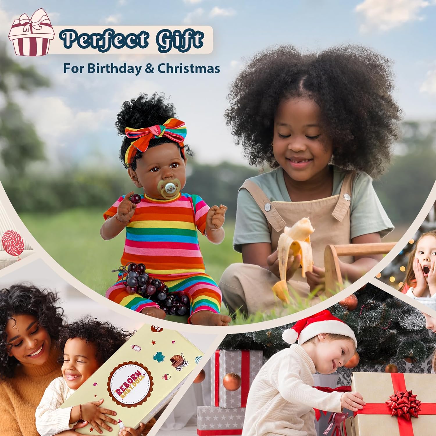 RSG Lifelike Reborn Baby Dolls 22 inch Baby Dolls Soft Cloth Body Real Life Baby Dolls with Gift Box for Kids Age 3+