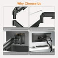 thumbnail image 4 of Heavy-Duty Dual Monitor Arm for 17"-35" Screen, Adjustable Gas Spring Dual Monitor Stand 360° Desktop Mount, Each Arm Holds up to 26.4lbs, 4 of 8