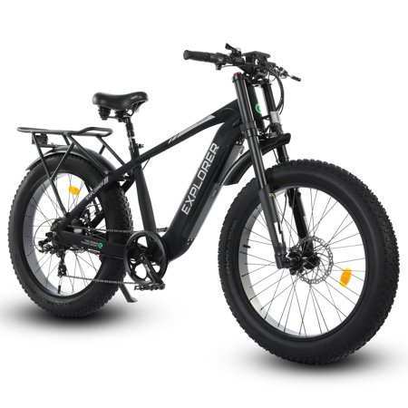ECOTRIC Explorer 26 inch eMTB Electric Mountain Bike Fat Tire Ebike Adult Bicycle 26" 750W 48V 13AH Lithium Battery Full Suspension Throttle Pedal Assist