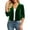Green, variant on Women's Velvet Cropped Open Front Shrug Cardigan, Ruched Three Quarter Sleeve Cover Up for Women, Outer Layer for Dinner Events and Evening Plans, Size S-3XL