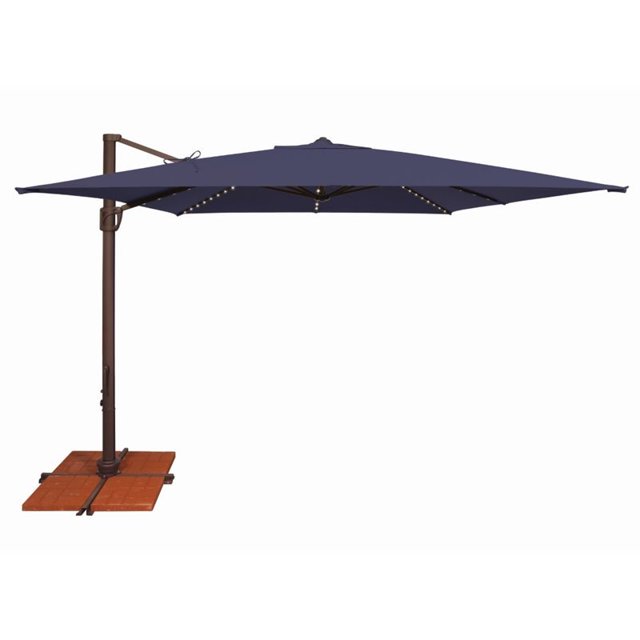 Simply Shade Parapluie Bali Pro avec Support de Barre Transversale en Bronze/marine