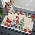 thumbnail image 5 of Beige Christmas Bathroom Rug Washable 2x3 Entryway Rug Non Slip Xmas Tree Gnomes Poinsettia Snowflake Front Door Mat Low Pile Indoor Doormat Throw Floor Carpet for Kitchen Bedroom Entrance, 5 of 8