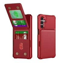 TECH CIRCLE for Samsung Galaxy S25 Slim Wallet Phone Case 6.2" 2025 Model, Flip Wallet with Magnetic Clasp Closure, 4 Card Slots, PU Leather Lightweight Protective Cover, Red