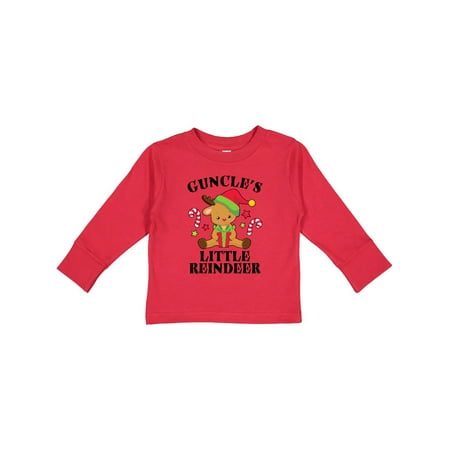 

Inktastic Christmas Guncle s Little Reindeer with Candy Canes Gift Toddler Boy or Toddler Girl Long Sleeve T-Shirt