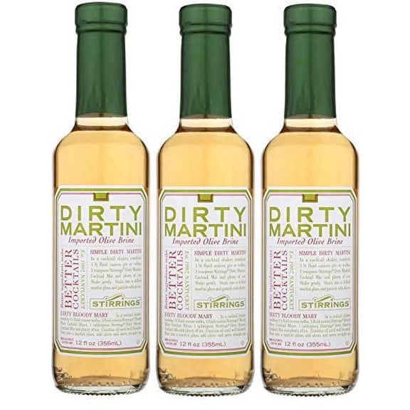 All Natural Dirty Martini Cocktail Mixer - 12 ounce bottle | Pack of (3)
