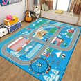 thumbnail image 3 of Alfombra de juego de rompecabezas de tráfico de calle para decoración de dormitorio de niños, alfombra educativa para guardería, sala de estar, baño, 3 of 5
