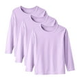 thumbnail image 2 of pstuiky Girls Long Sleeve Tops, 3-Piece Set Unisex Solid Color Round Neck Tee Shirts Soft Casual Tops Spring and Fall Thin Basic Tees Girl Tops, 2 of 8