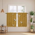 thumbnail image 2 of Japanese Style Kitchen Curtains 45 Inch Length, Vintage Cranes Ocean Wave Yellow Tiers Curtains for Bathroom Bedroom Cafe, Light Filtering Small Window Treatment Short Drapes 2 Panels 42"Wx45"L, 2 of 8