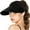 Black, variant on Beige Women Roll Up Straw Sun Visor Hat, Wide Brim Foldable Beach Cap Loop Closure and Adjustable Golf Fishing Visor