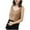 Beige, variant on ZVNAΖH Women's Camisole Tops Fashion Lady Sleeveless Vest V-Neck Solid Chiffon Camis Tank Tops