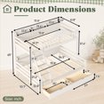 thumbnail image 2 of DTTRA Twin over Full Bunk Bed with Storage Drawers, Curved Guardrails & Side Shelves, Beige, 2 of 8