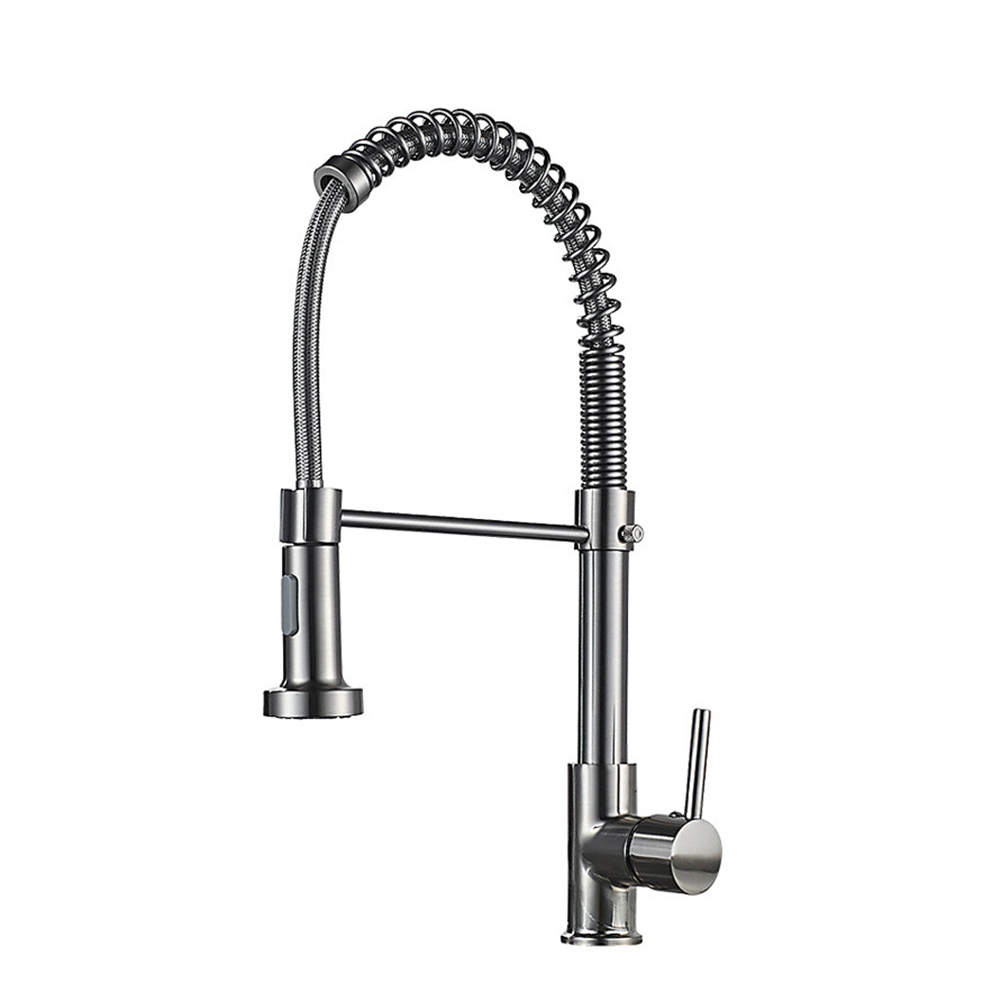 Hot Cold Kitchen Sink Faucets Copper 360 Rotation Single Lever Pull Out