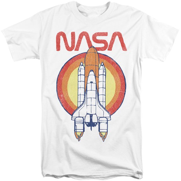 Nasa Shuttle Circle Adult Tall T-Shirt 18/1 T-Shirt White