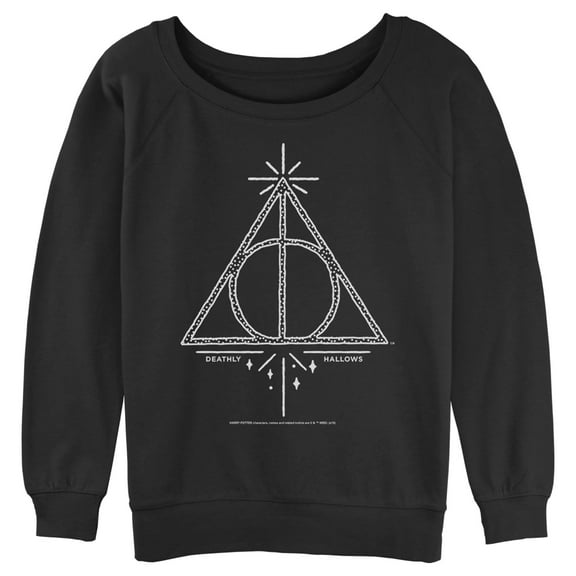 Junior's Harry Potter Deathly Hallows Symbol Sweatshirt Black Large