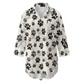 thumbnail image 4 of Xoenoiee Dog Paw Print Women Swimsuit Cover Up Shirt 2026 Button Down Beach Bathing Suit Side Split Swimwear Bikini Dress with Chest Pocket, XL, 4 of 7
