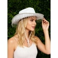 thumbnail image 3 of Deago Women's Western Rhinestone Cowboy Hat Bridal Cowgirl Hats for Bachelorette Party Halloween Costume (White), 3 of 8