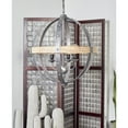 thumbnail image 3 of DecMode 26" x 29" Gray Metal Caged 4 Light Chandelier with Link Style Chain, 1-Piece, 3 of 8