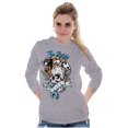 thumbnail image 3 of The Wild Life Skull Panther Tattoo Plus Size Long Sleeve Graphic Tee Shirt Brisco Brands 2X, 3 of 5