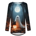 thumbnail image 2 of Hvogkswy Halloween Shirts for Women Long Sleeve Crewneck Printed Tee Holiday Graphic Tops for 2026, 2 of 4
