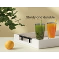 thumbnail image 4 of Fibogollo Bamboo Serving Tray with Metal Handles,15x10in Ottoman Decorative Trays Platter for Coffee Table,Living Room,Bar,Party,Small(White), 4 of 6